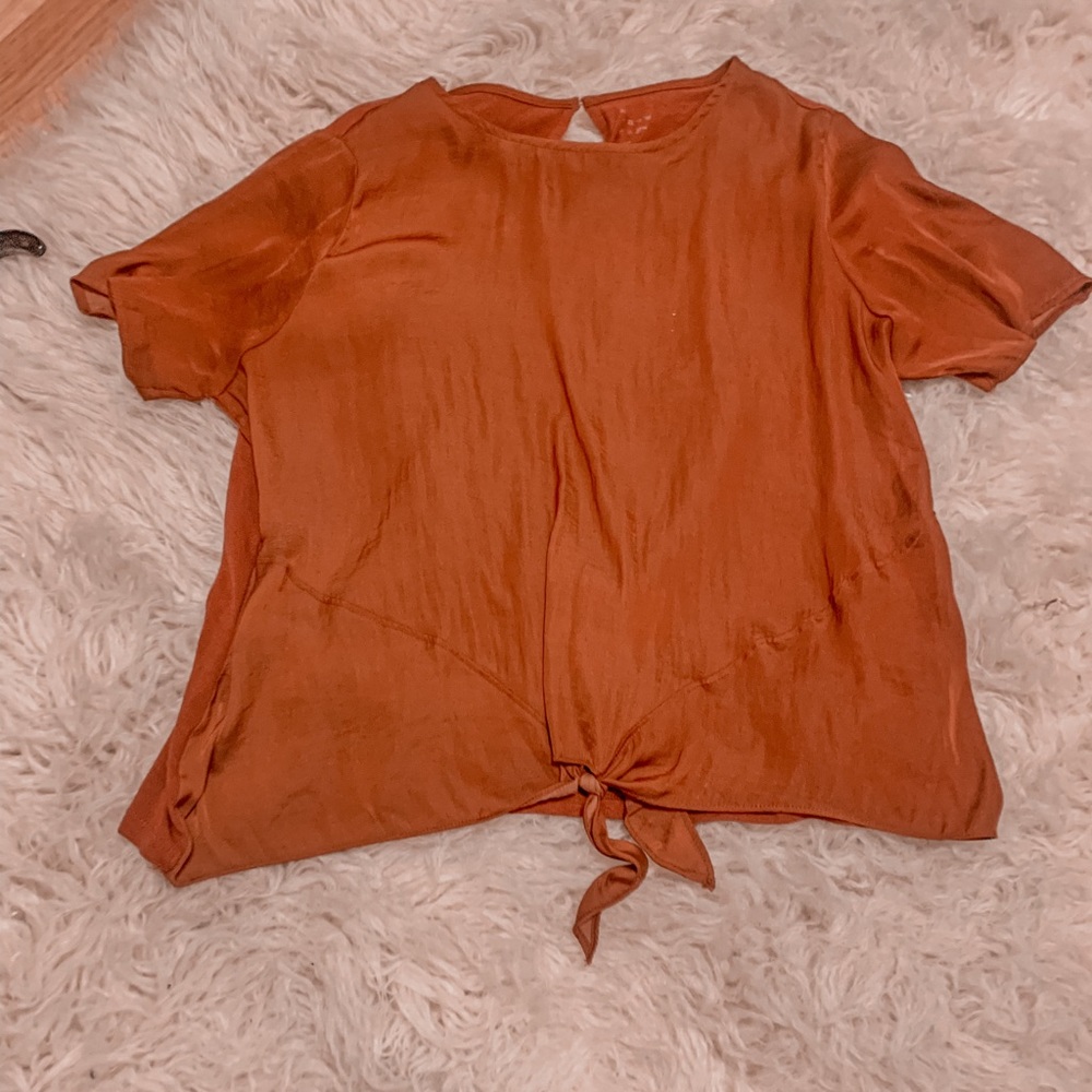 cute burnt red tie-up top